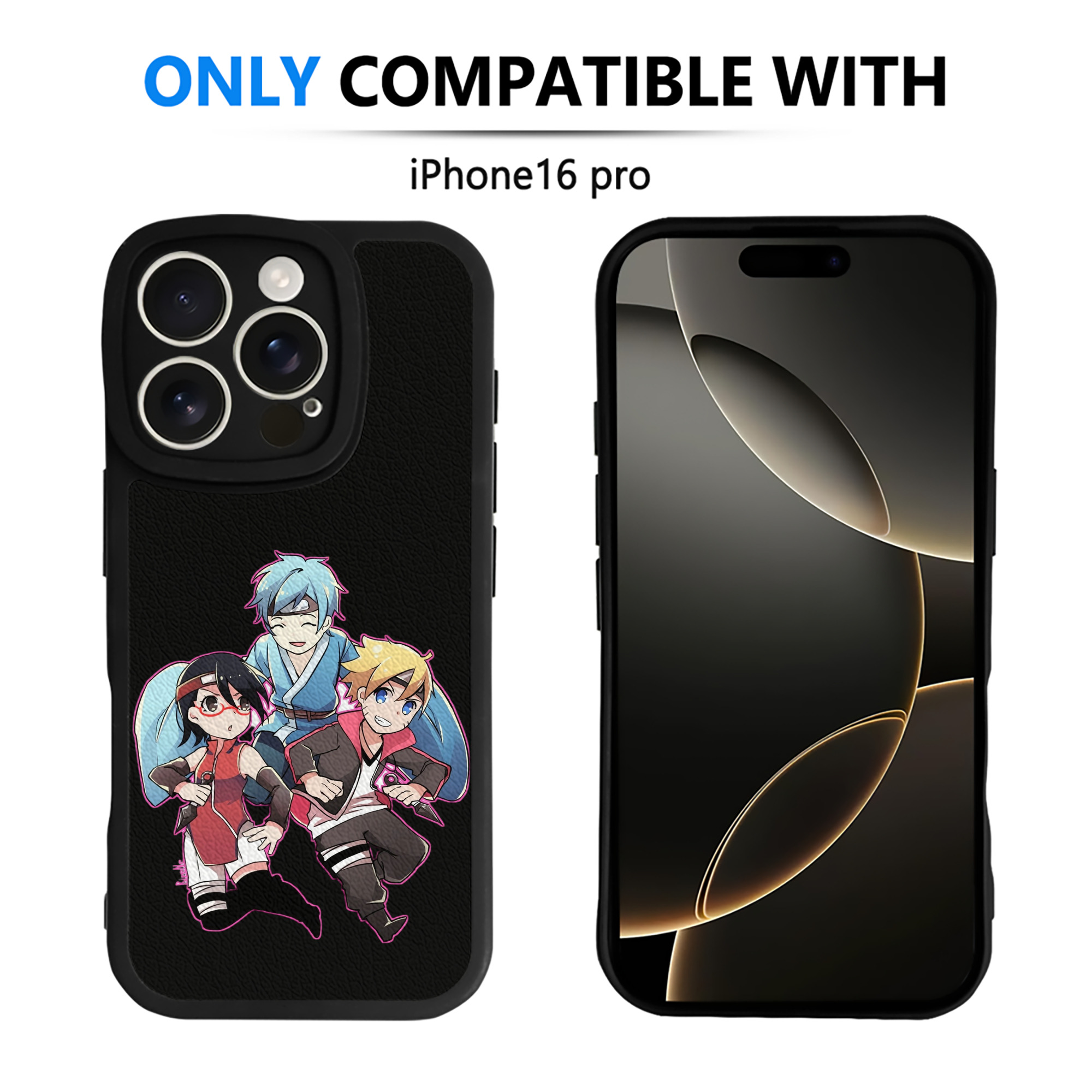 （画像用） NARUTO -ナルト- うちは サラダ Uchiha Sarada 【iPhone 16シリーズ対応】シリコンスマホケース（レザー調） 材質：シリコン